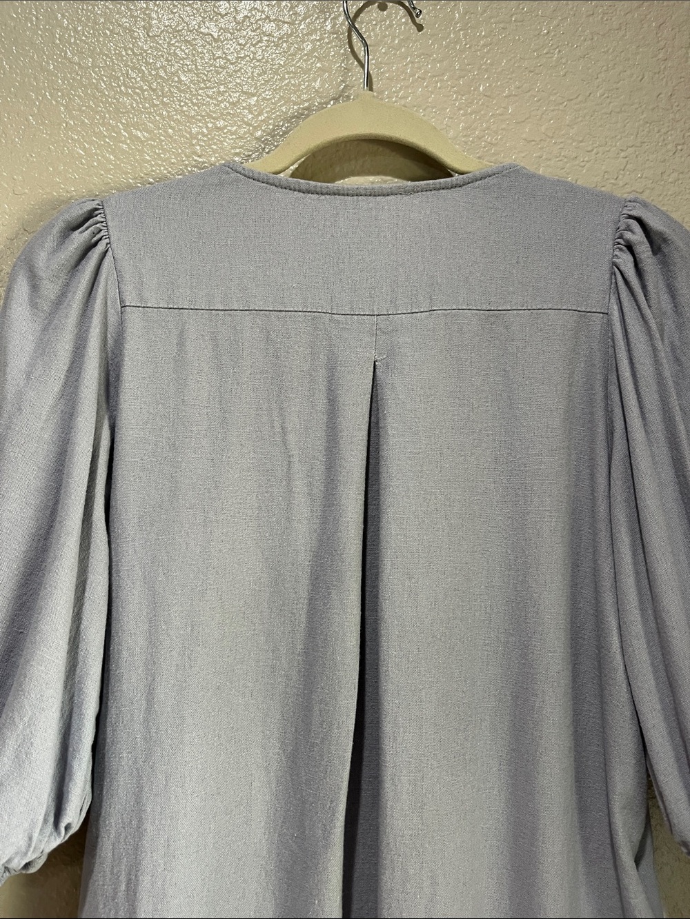 Cynthia Rowley Light Blue Puff Sleeves Babydoll Mini Dress Sz XS Boho TC0228 - Picture 8 of 8